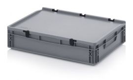 Stapelbak met klapdeksel 60x40x13,5cm, inhoud 24 liter, NORAH Plastics