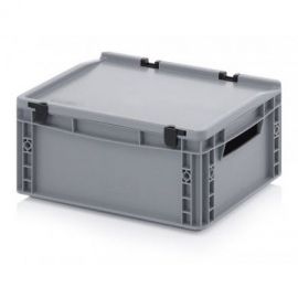 Stapelbak met klapdeksel 40x30x18,5cm, inhoud 15 liter, NORAH Plastics
