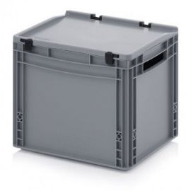 Stapelbak met klapdeksel 40x30x33,5cm, inhoud 30 liter, NORAH Plastics
