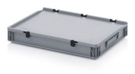 Stapelbak met klapdeksel 60x40x9cm, inhoud 15 liter, NORAH Plastics