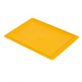 Vlakke deksel voor stapelbak 40x30cm, geel, NORAH Plastics