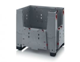 Vouwbare palletbox 80x60x79cm, 2 sleeplatten, inhoud 250 liter, NORAH Plastics