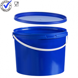 Emmer met deksel, blauw, inhoud 10,5 liter