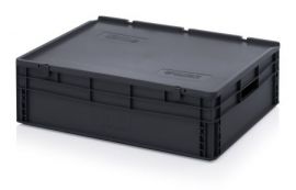 ESD elektronica bak met deksel 80x60x22,5cm, inhoud 87 liter, NORAH Plastics