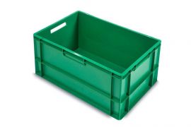 Groene stapelkist, 60x40x32cm, inhoud 66 liter, PP, NORAH Plastics