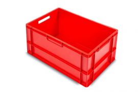 Stapelbak 60x40x32cm, inhoud 66 liter, rood, PP, NORAH Plastics