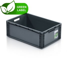ECO Euro-stapelbak 60x40x22cm, inhoud 45 liter, Grijs, NORAH Plastics