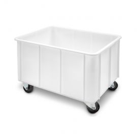 Verrijdbare stapelbak 80x60x55cm, inhoud 155 liter, HDPE, Wit, NORAH Plastics