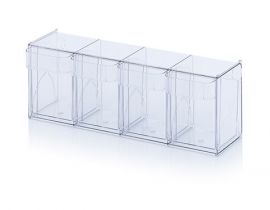 Kiepbakken, 1 module met 4 stuks geïntegreerde kantelbakken | NORAH Plastics