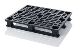 Export pallets met sleeplatten, 120x100x15cm, Zwart, NORAH Plastics