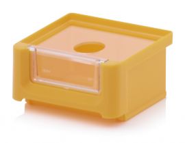 Magazijnbak 8,5x10,2x5cm, inhoud 0,21 liter met insteekvenster en deksel, NORAH Plastics