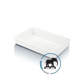 Gladde stapelbakken, 58x36x10cm, Wit, Inhoud 15 liter, NORAH Plastics