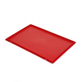Vlakke deksel voor stapelbak 60x40cm, rood, PP, NORAH Plastics