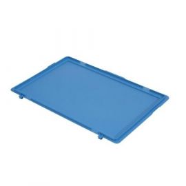 Blauwe scharnierdeksel voor stapelbakken 60 x 40 cm