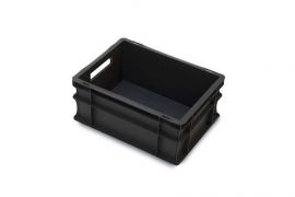 Stapelbak 40x30x17cm, inhoud 15 liter, zwart, NORAH Plastics