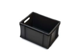 Zwarte stapelbak 40x30x22cm, inhoud 20 liter, zwart, NORAH Plastics