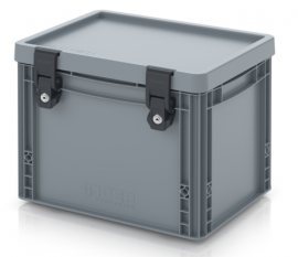 Stapelbak met slot 40x30x33,5cm, inhoud 30 liter, NORAH Plastics