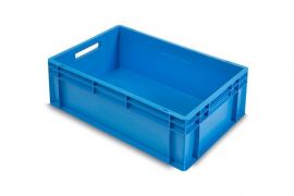 Blauwe stapelkist, 60x40x22cm, inhoud 45 liter, PP, NORAH Plastics
