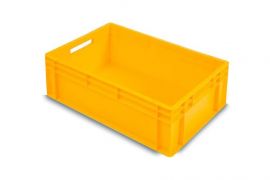 Stapelkist, 60x40x22cm, inhoud 45 liter, Geel, PP, NORAH Plastics