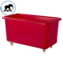 Grote verrijdbare bakken op wielen, 141x78x79cm, inhoud 450 liter, Rood, NORAH Plastics