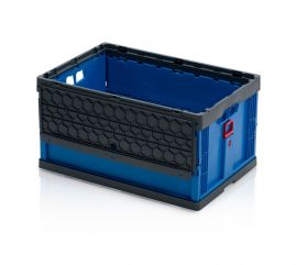 Vouwbak met deksel 60x40x32cm, inhoud 58 liter, Blauw, NORAH Plastics